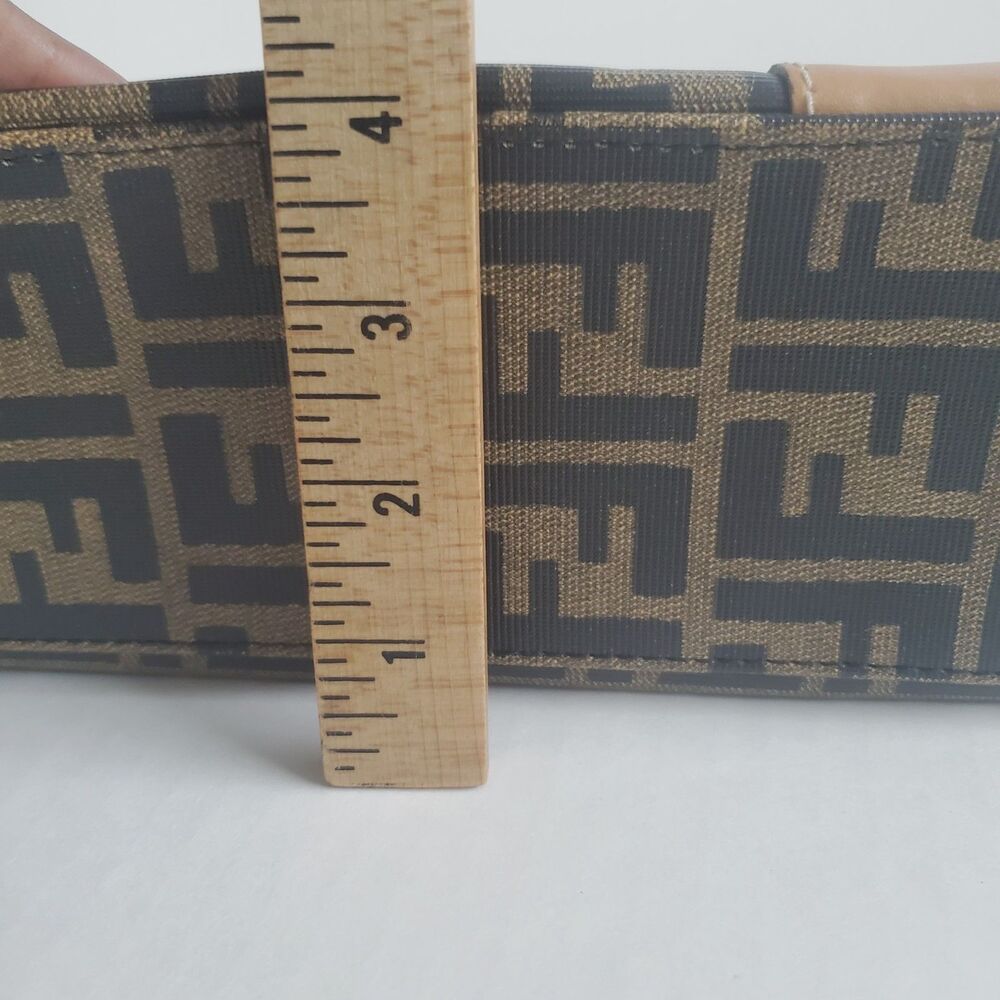 Vintage Fendi Zucca Crossbody Bag Brown FF Monogram Canvas Messenger Italy - Picture 14 of 15